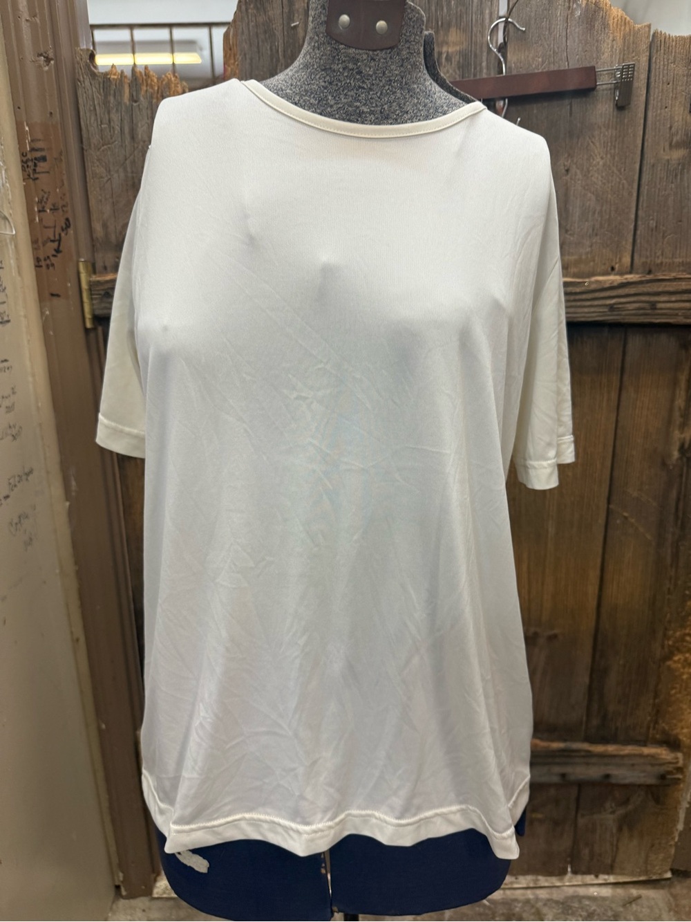 Women's Cream Short Sleeve Boatneck Tee